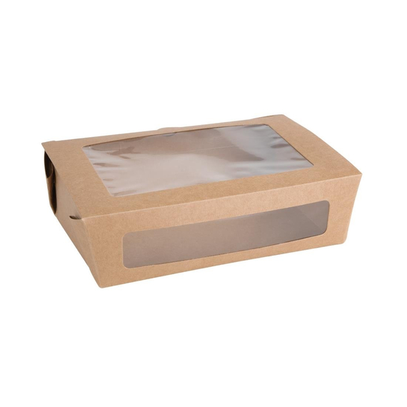 download_0h2q-de.jpg Fiesta Compostable kompostierbare Salatschüsseln mit PLA-Fenstern 1600ml (200 Stück) – Bild 1