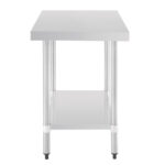Vogue Edelstahl Arbeitstisch mit Regalboden 90 x 60cm – Bild 4