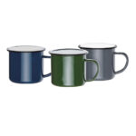 Olympia emaillierte Tassen grün-schwarz 35cl (6 Stück) – Bild 3