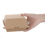 Fiesta Compostable kompostierbare Hamburgerboxen Kraft klein (200 Stück) – Bild 4