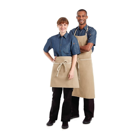 download_0w7f-x1.jpg Chef Works Urban Austin Denim halbe Bistroschürze Natur – Bild 1