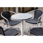 Bolero hellgraue runde Aluminium Tischplatte 580mm – Bild 8