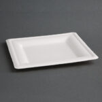 Fiesta Compostable kompostierbare Teller aus Bagasse quadratisch 26,1cm (50 Stück) – Bild 5