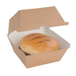 Fiesta Compostable kompostierbare Burgerboxen aus Kraftpapier groß 112mm (150 Stück) – Bild 2
