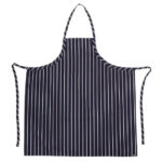 Chef Works Premium Woven Bib Apron Marineblau und Weiß gestreift – Bild 6