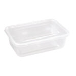 Fiesta recycelbare mikrowellengeeignete Plastikbehälter mit Deckel Mittel 650 ml (250 Stück)