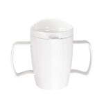 Olympia Kristallon Heritage Doppelhenkelbecher mit Deckel Weiß 300ml (4 Stück)