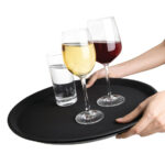 Olympia Kristallon Fiberglas Runde Rutschfeste Tablett Schwarz 406mm – Bild 5