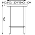 Vogue Edelstahl Arbeitstisch mit Regalboden 90 x 60cm – Bild 8