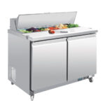 Polar U-Serie Doppeltür Saladette mit Vorbereitungstheke und Kühlschrank 405Ltr – Bild 2