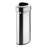Bolero 'D' Form Gebürsteter Stahl Mülleimer mit offenem Deckel 86Ltr – Bild 2