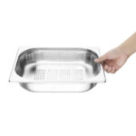 Vogue Edelstahl perforiertes 1/2 Gastronorm Tablett 65mm – Bild 4