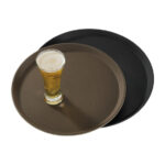 Cambro Treadlite rundes rutschfestes Fiberglas Tablett schwarz 40,5cm – Bild 4