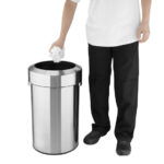 Bolero Gebürsteter Stahlbehälter mit offenem Deckel 70Ltr – Bild 5