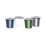 Olympia emaillierte Becher grau-schwarz 31cl (6 Stück) – Bild 3
