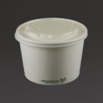 Vegware kompostierbare flache Deckel für Suppen- und Universalbecher 35cl/45,4cl (500 Stück) – Bild 5