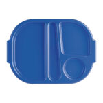 Olympia Kristallon Kleines Menü Tablett aus Polycarbonat für Lebensmittel Blau 322mm (10 Stück)
