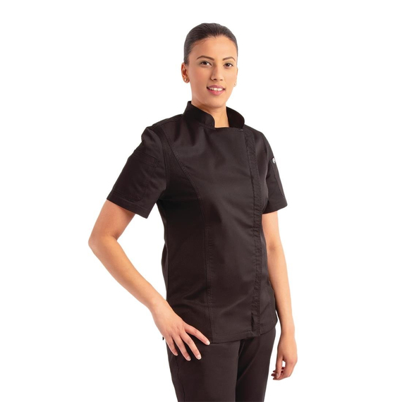 download_37d8-24.jpg Chef Works Springfield Zip Kochjacke für Damen Schwarz 2XL – Bild 1