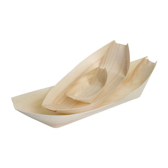 download_3cht-e4.jpg Fiesta Compostable biologisch abbaubare Holz-Schiffchen 19cm (100 Stück) – Bild 1