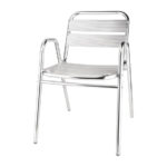 Bolero Bistrostühle mit Unterarmlehne Aluminium (4 Stück)