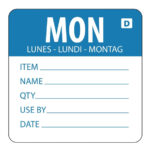 Hygiplas auflösbare Etiketten Montag blau (250 Stück)