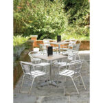 Bolero Bistrostühle mit gerundeter Armlehne Aluminium (4 Stück) – Bild 9