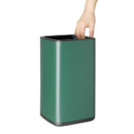 Bolero Quadrat Abfalleimer Grün 7Ltr – Bild 2