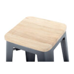 Bolero Bistro Barhocker aus Stahl mit Holzsitz - grau (4 Stück) – Bild 5