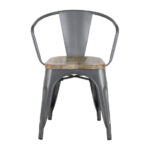 Bolero Bistro Curve Stühle Mit Mango-Holz-Sitzauflage Gunmetal (4 Stück) – Bild 2