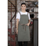 Southside Baumwoll-Canvas Latzschürze Khaki – Bild 7