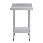 Vogue Edelstahl Arbeitstisch mit Aufkantung und Regalboden 60 x 60cm – Bild 2