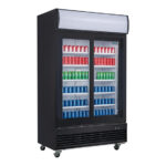 Polar G-Serie Kühlvitrinenmit mit Schiebetüren und Leuchtkasten 950Ltr Schwarz – Bild 4