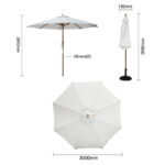 Bolero Runder Sonnenschirm Grau 3 Meter – Bild 2