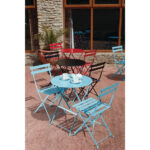 Bolero klappbare Terrassenstühle Stahl azurblau (2 Stück) – Bild 2