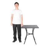 Bolero quadratischer Bistrotisch in schlankem Design Stahl schwarz 70cm – Bild 6