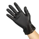 Hygiplas Vinyl Schwarzer puderfreier Handschuh L ¿ Packung 100 – Bild 2