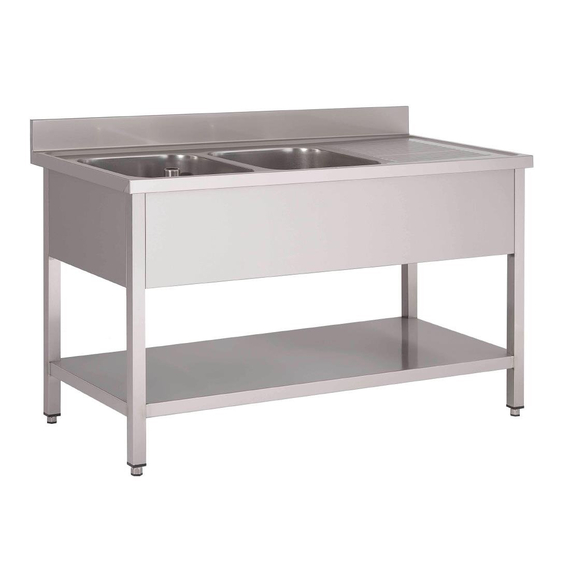 download_69jz-hz.jpg Gastro M Spültisch Doppelbecken links 160cm lang – Bild 1