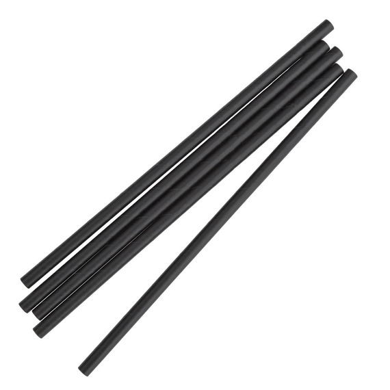 download_6baj-h3.jpg Fiesta Kompostierbare Einzeln Verpackte Papierstrohhalme Schwarz (250 Stück) – Bild 1