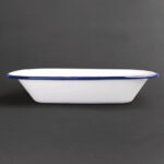 Olympia rechteckige Speiseschale weiß-blau 19 x 28cm (6 Stück) – Bild 2
