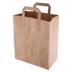 Fiesta Recycelbare flache braune Papiertragetaschen mittel (250 Stück) – Bild 2