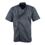 Chef Works Unisex Springfield Leichter Mantel mit kurzen Ärmeln und Reißverschluss Farbe Blau Größe S – Bild 7