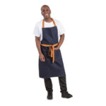 Southside Bistro Schürze Jeans-Blau Mit Bein-Tan – Bild 4