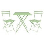 Bolero Square Pavement Style Klapptisch aus Stahl hellgrün 600 mm – Bild 5