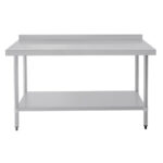 Vogue Edelstahl Arbeitstisch mit Aufkantung und Regalboden 150 x 60cm – Bild 5