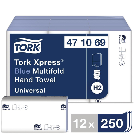 download_75j7-sy.jpg Tork Z-gefaltete Handtücher blau 1-lagig (12 Stück) – Bild 1