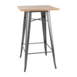 Bolero Bistro Bartisch mit Holzplatte grau
