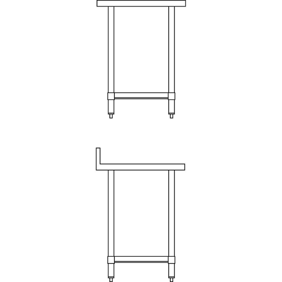 download_7g7d-xq.jpg Vogue Edelstahl Arbeitstisch mit Aufkantung und Regalboden 60 x 60cm – Bild 1