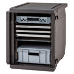 Cambro isolierter Frontlader Lebensmitteltransportbehälter 155L mit verstellbaren Schienen – Bild 5