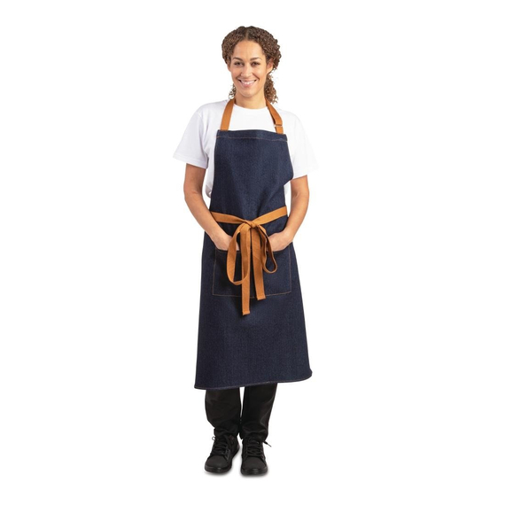 download_7xcn-pd.jpg Southside Bistro Schürze Jeans-Blau Mit Bein-Tan – Bild 1