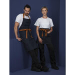 Southside Bistro Schürze Jeans-Blau Mit Bein-Tan – Bild 9